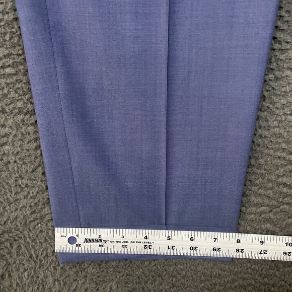 Canali Dress Pants Mens 40 Blue Classic Fit Wool Formal Pleated Italy 40x31 - Picture 12 of 13
